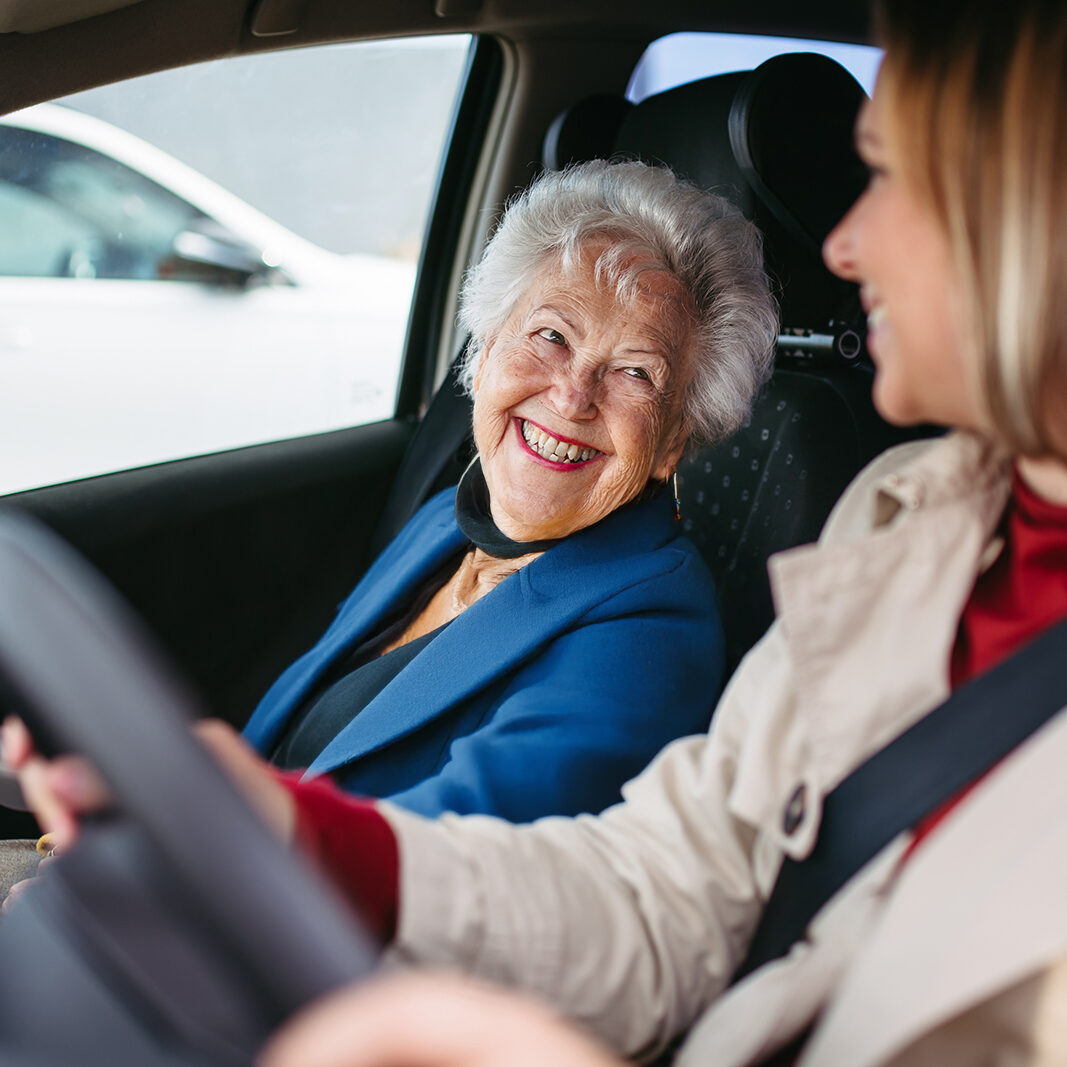 senior-being-driven-to-appointment Senior being driven to appointment in car